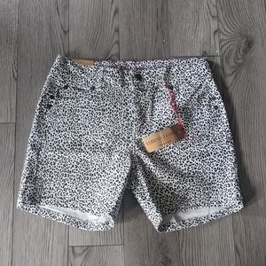 Sabina Women's Leopard Print Shorts - Black and White